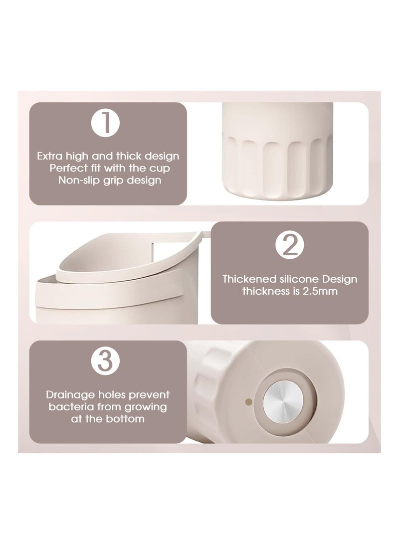 SOLARAE Silicone Water Bottle Bag, Fit for Stanley 40 Oz Tumbler with Handle, Water Bottle Holder with Adjustable Shoulder Strap, Face Straw Cover & Carrier Clip for Hiking Travelling Camping, Running(1Pack) - Image 3