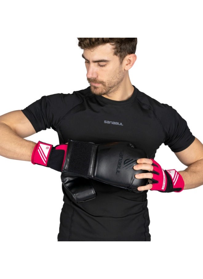 Sanabul  - Gel Hand Wraps for Boxing Gloves | MMA Muay Thai Kick Boxing Quick Wraps for Men & Women | Inner Boxing Hand Wrap for Gloves | Padded Knuckle Wrist Wrap (Pink/White) - Image 1