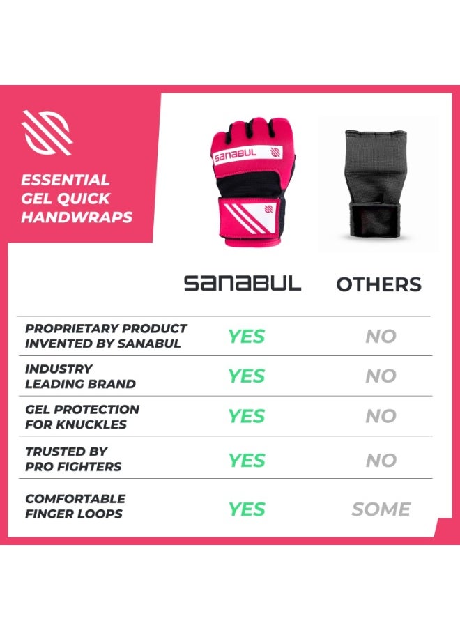 Sanabul  - Gel Hand Wraps for Boxing Gloves | MMA Muay Thai Kick Boxing Quick Wraps for Men & Women | Inner Boxing Hand Wrap for Gloves | Padded Knuckle Wrist Wrap (Pink/White) - Image 1
