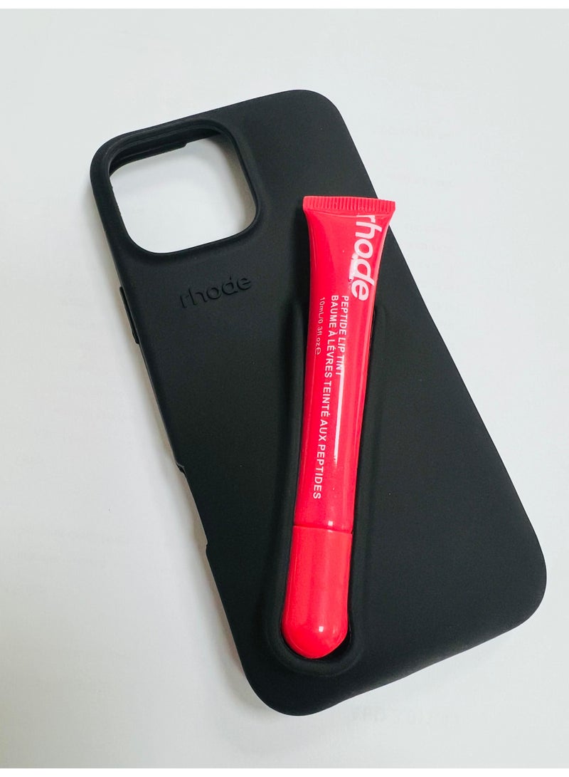 rhode iPhone 16 Pro Max Silicone Case Lip Holder for Cell Phone, Lip Gloss Adhesive Sleeve for Phone, Lip Holder Stick-on Phone Case, Back Stick On Holder for iPhone Phones (Black) - Image 5