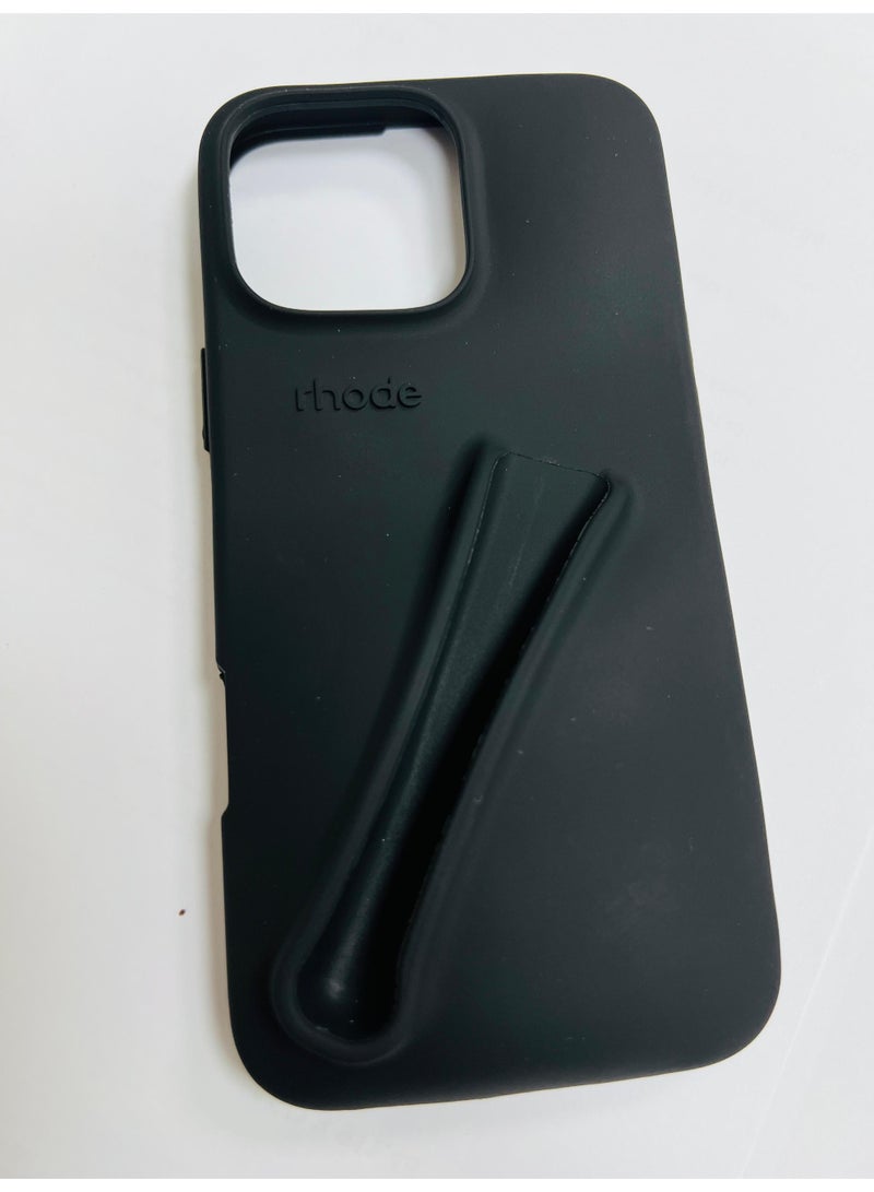 rhode iPhone 16 Pro Max Silicone Case Lip Holder for Cell Phone, Lip Gloss Adhesive Sleeve for Phone, Lip Holder Stick-on Phone Case, Back Stick On Holder for iPhone Phones (Black) - Image 2