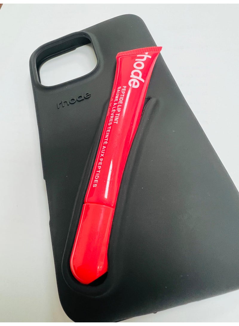 rhode iPhone 16 Pro Max Silicone Case Lip Holder for Cell Phone, Lip Gloss Adhesive Sleeve for Phone, Lip Holder Stick-on Phone Case, Back Stick On Holder for iPhone Phones (Black) - Image 4