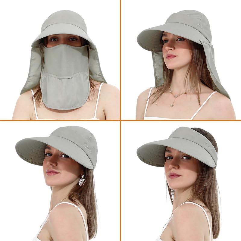 GUSTAVE ® Unisex Summer Hats with Detachable Flaps, Sun Hats for Women, Sun Protection Cap for Women, for Gardening, Beach, Boating, Fishing - Image 4