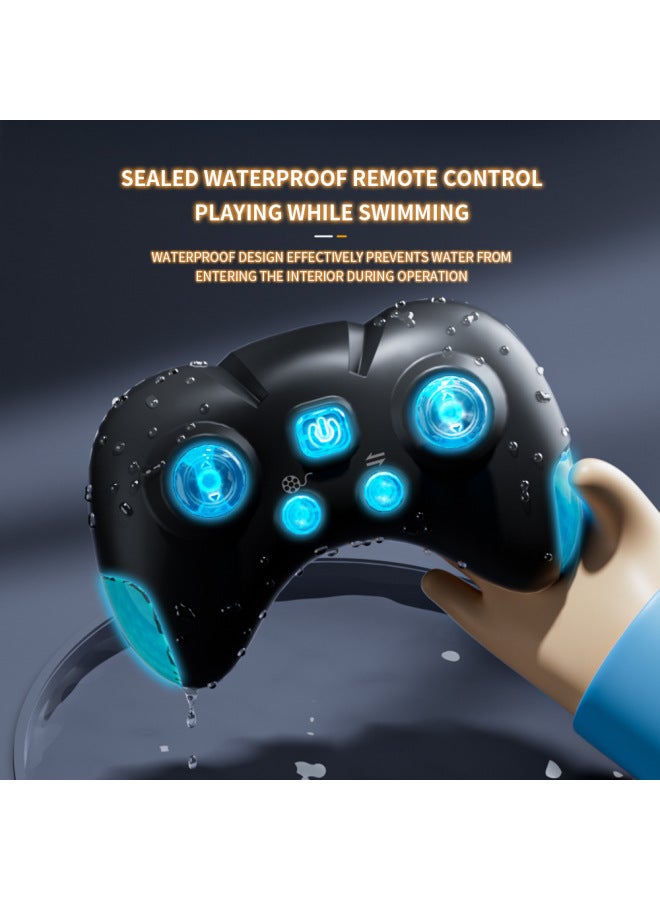 Remote Control Electric Shark Whale Crocodile Toy Boat Children Rechargeable Simulation Water Play Toys Durable Plastic Craft-Color:Remote Control Koi (red)  - Image 5