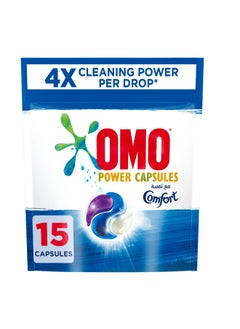 Omo 3-in-1 Power Capsules With Touch Of Comfort For 4x Cleaning Power 15 Pods  - Image 1