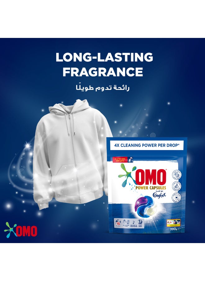 Omo - 3-in-1 Power Capsules With Touch Of Comfort For 4x Cleaning Power 15 Pods - Image 1