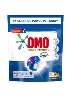Omo 3-in-1 Power Capsules With Touch Of Comfort For 4x Cleaning Power 15 Pods  - Image 2