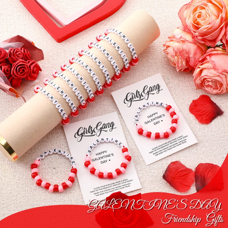 Ferreve 20 Sets Galentines Day Gifts Bulk Friendship Bracelets for Women Galentines Party Favor Adjustable Friendship Bracelets with Cards for Sisters Friends Coworkers Bestie - Image 4