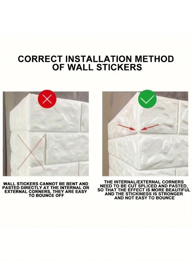 زيمي 10 قطع ملصقات حائط ثلاثية الأبعاد من ورق الحائط الرغوي الناعم، ديكور ورق حائط من الطوب الصناعي لغرفة النوم، مقاوم للماء وذاتي اللصق لغرفة الأعمال والصناعية - Image 3