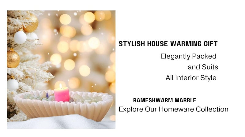 RM صينية رخامية مزخرفة للحمام والمطبخ وخزانة التجميل وصينية المجوهرات وحامل مستحضرات التجميل للشموع والعطور والنباتات الصغيرة وزينة المنزل - Image 5