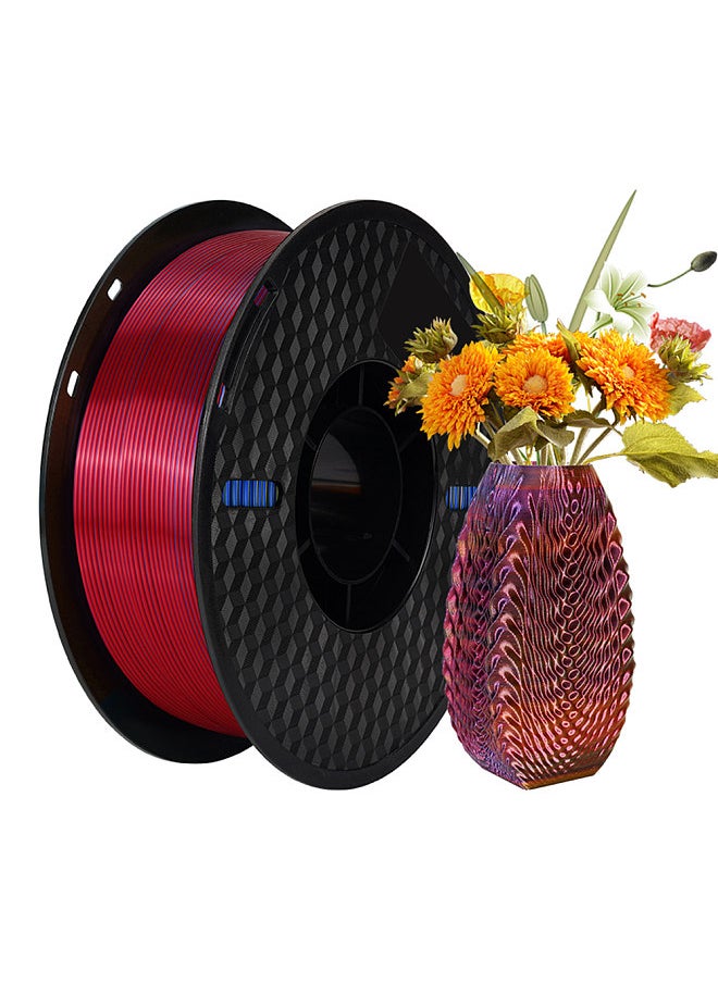 KINGROON 3D Printer PLA Filament 1KG 1.75mm Triple Color Silk PLA Filament 3D Printing Material Degradable Eco- friendly Spool Dimensional Accuracy +/-0.03mm Standard 1 Roll - Silver Red Gold Blue  - Image 1