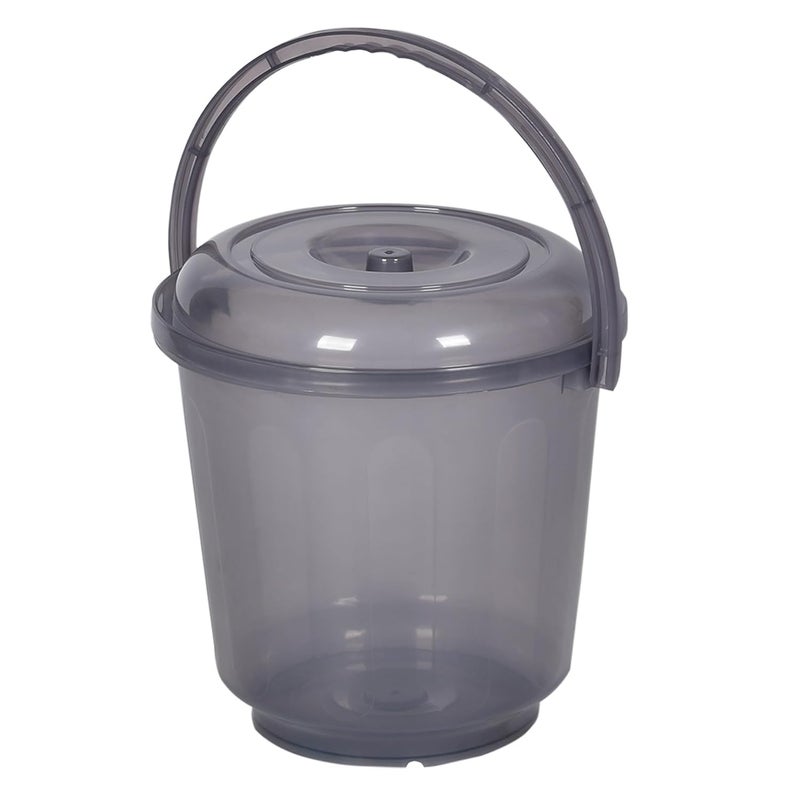 Urbane Home Urbane Home Set of 12 Bathroom Combo Set 6 Piece Tub25 L 6 Piece Bucket13 L Bathroom Set Bathing Combo Set Modern Bathroom Accessories Set Transparent Gray  - Image 2