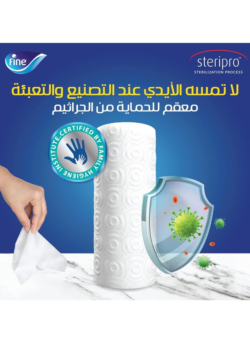 Fine Fine Super Towel Kitchen Tissue roll 45 sheets x 2 Ply, 8 Rolls  - Image 2