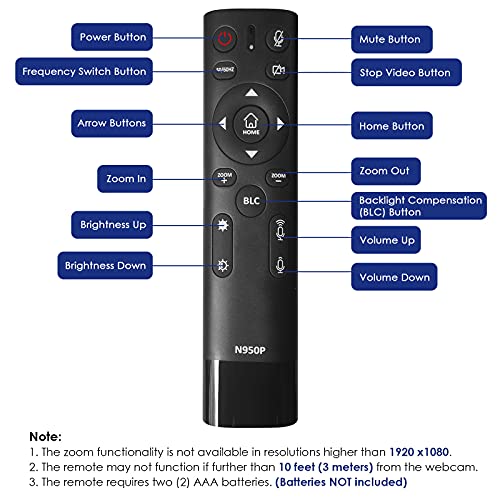 NEXIGO كاميرا ويب نكسيغو N950P (الجيل 2) بدقة 4K معتمد من زووم، جهاز تحكم عن بعد RF، مستشعر سوني ستارفس، زوم رقمي 5X، كاميرا ويب احترافية مع ميكروفونات ستيريو مزدوجة، لزووم، سكايب، تيمز، تويتش - Image 5