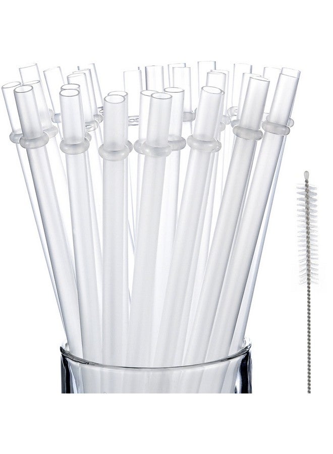 Jovitec Jovitec 50 Pieces Reusable Hard Plastic Drinking Straws for Tumblers Mason Jars Milkshakes Smoothies Clear Reusable Plastic Straws with Cleaning Brush(9 Inch,Clear) - Image 1