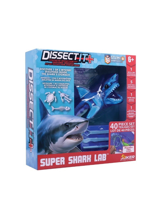 Slimy Dissect-It Shark Anatomy Super Lab Kit, 40-Piece STEM Dissection Model with Mystery Skeleton & Refill Mix