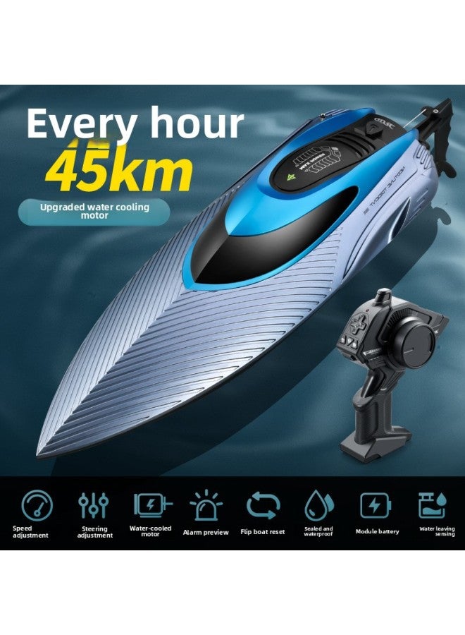 S3 Ultra-long Endurance Remote Control Boat High-speed Remote Control Speedboat 360 Rotating Children's Electric Boat Model Toy-Color:S3-super Large Water Cooling 45 Speed [silver]]  - Image 1