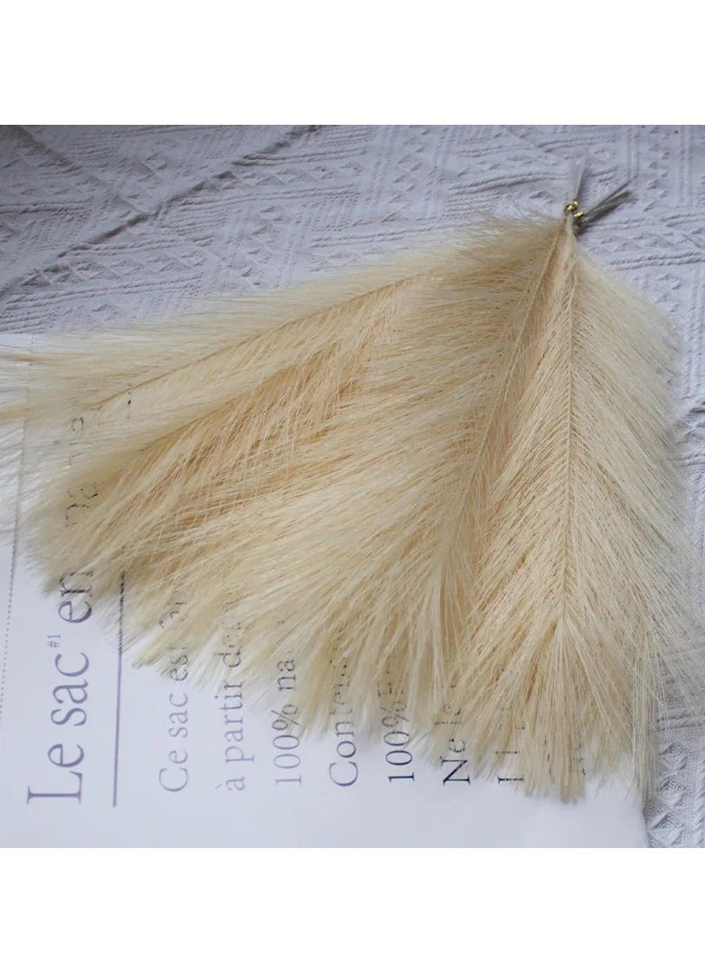 AROAQ Artificial Fluffy Pampas Grass, Elegant Fake Flower Boho Decor, Durable Artificial Flowers For Vase Filler Farmhouse Diy Room Home Wedding Decor, ( Beige 10pcs )  - Image 1