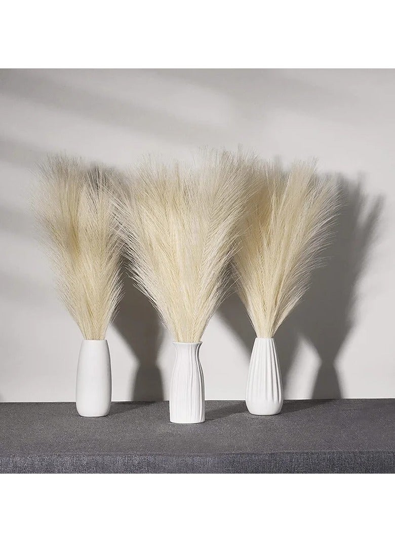 AROAQ Artificial Fluffy Pampas Grass, Elegant Fake Flower Boho Decor, Durable Artificial Flowers For Vase Filler Farmhouse Diy Room Home Wedding Decor, ( Beige 10pcs )  - Image 4