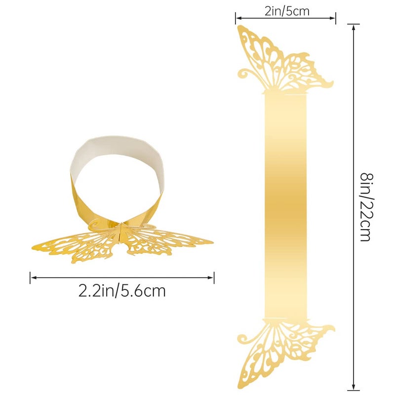 NPKRRSK 150PCS Butterfly Napkin Rings for Luxury Banquet Style, Reusable Paper Napkin Holders for Wedding Banquet Dinner Table Decor, and Catering Party Services (Gold) - Image 4