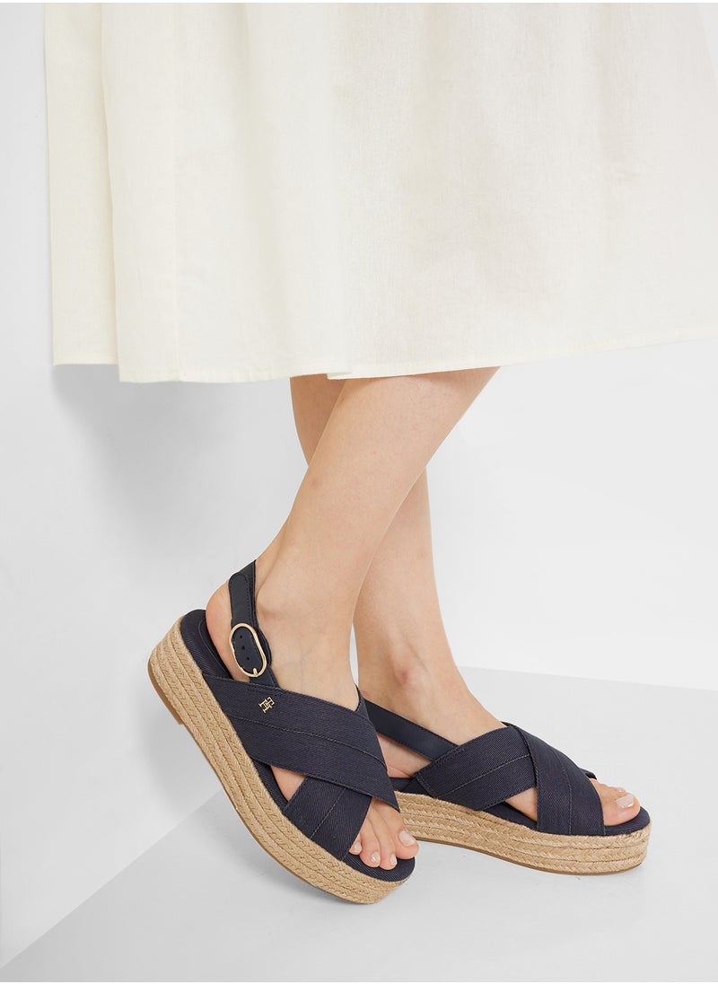 TOMMY HILFIGER DENIM ESPADRILLE PLATFORM SANDALS  - Image 5