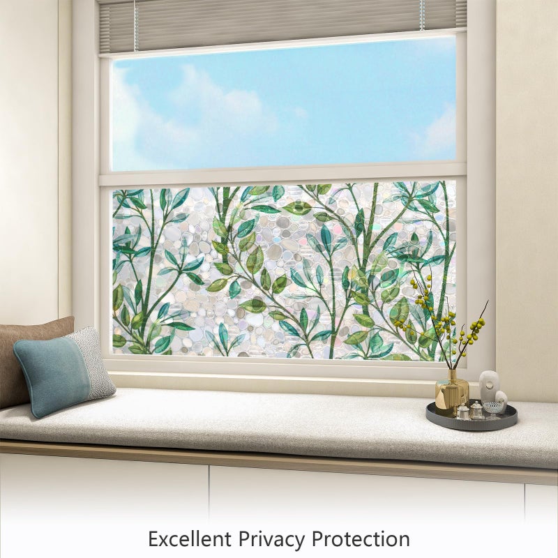 LEMON CLOUD Window Privacy Film, Stained Glass Window Film, Decorative Rainbow Window Clings, Static Cling Non Adhesive Door Stickers, Anti-UV Sun Blocker Heat Control for Home 17.5 x 78.7 inches - Image 4