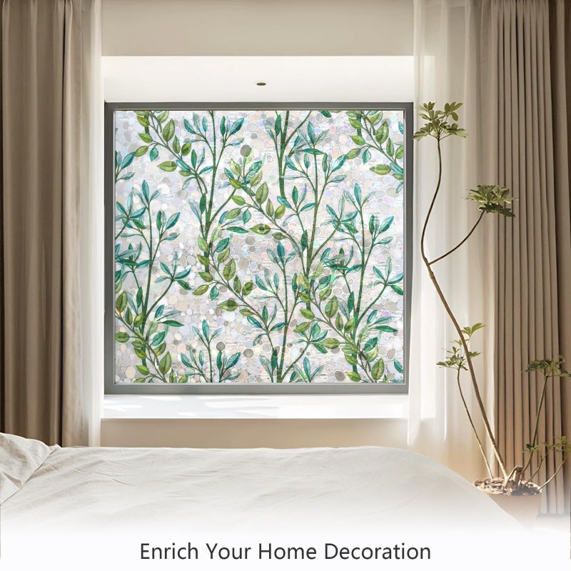 LEMON CLOUD Window Privacy Film, Stained Glass Window Film, Decorative Rainbow Window Clings, Static Cling Non Adhesive Door Stickers, Anti-UV Sun Blocker Heat Control for Home 17.5 x 78.7 inches - Image 2