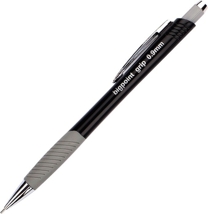 | Grip Mechanical Pencil, Concealable Metal Tip, Soft Body Mechanical Tip Pencil, 0.9 Mm, Black