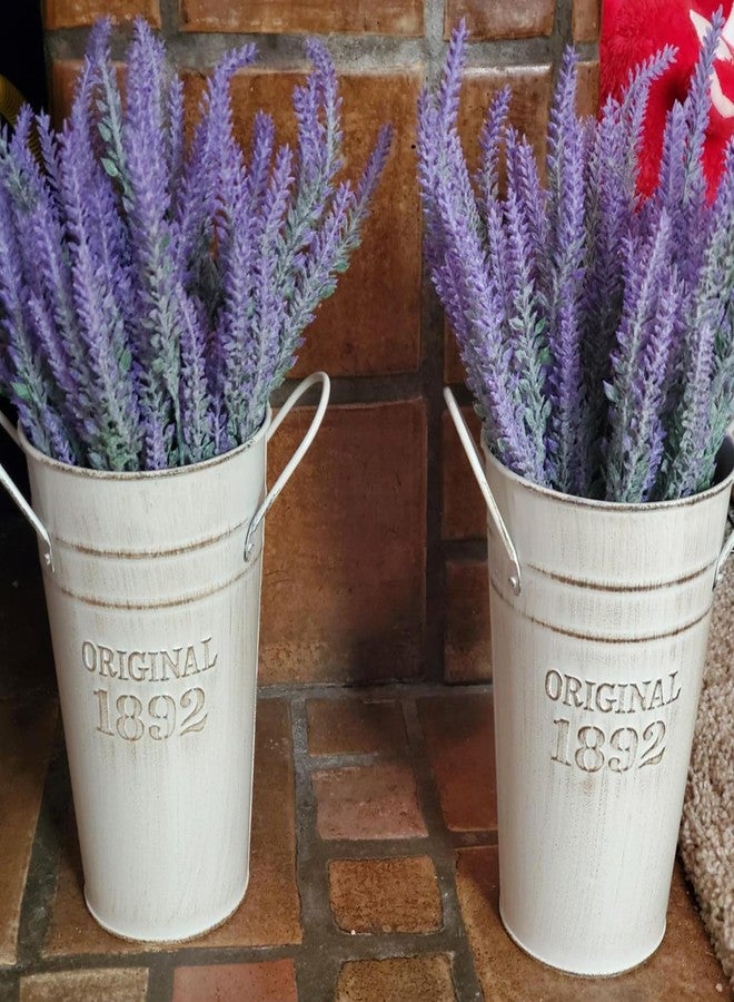 GENHAKON 3 PCS 12 Inch Rustic Galvanized Flower Vases, Farmhouse French Buckets for Beautiful Floral Arrangements, Home Decor or Weddings and Events - Image 5