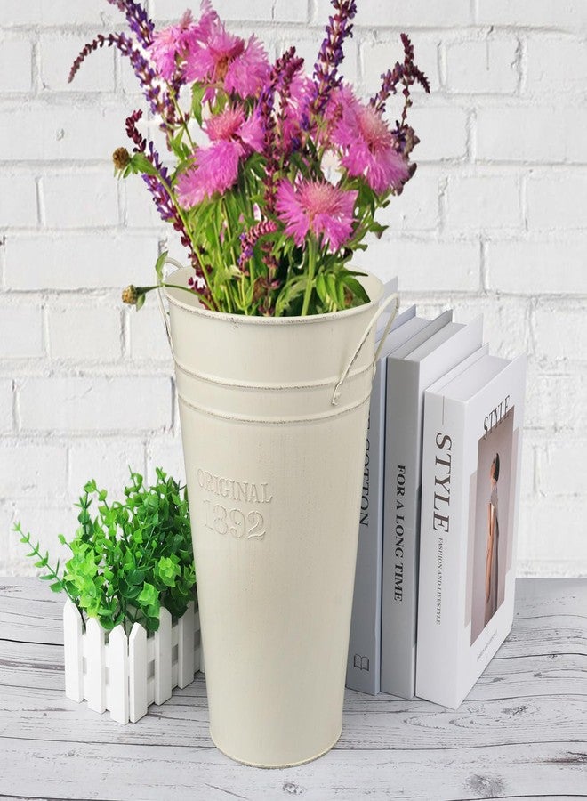 GENHAKON 3 PCS 12 Inch Rustic Galvanized Flower Vases, Farmhouse French Buckets for Beautiful Floral Arrangements, Home Decor or Weddings and Events - Image 4