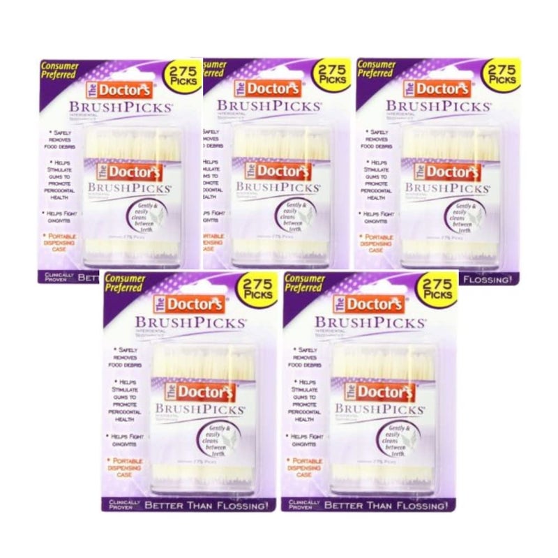 The Doctors BrushPicks Interdental Toothpicks 275 Count Pack of 5