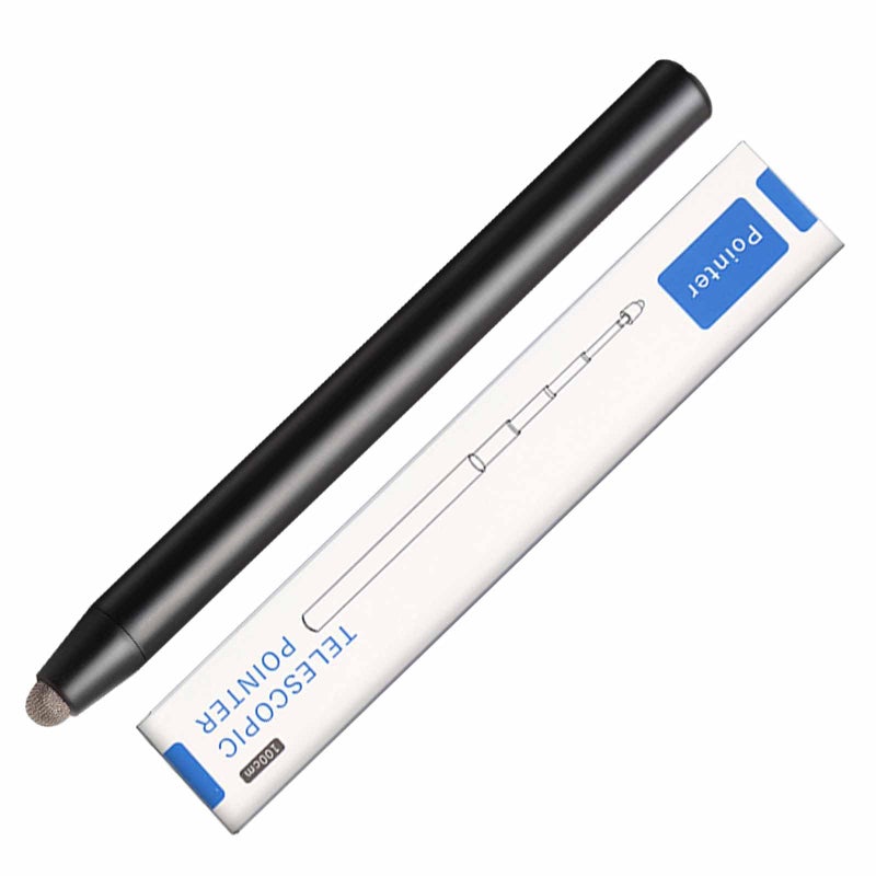 AIKESIWAY Universal Telescopic Stylus Pen for Touch ScreensRetractable Pointer Stick Stylus with Special Flocking TipExtendable High Precision Soft Black - Image 2