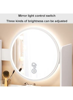 NKX Multifunctional Makeup Vanity Dressing Table, LED Mirror with Drawers and Chair 80 CM  - Image 3