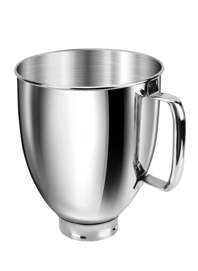 JEASOM 5 Quart Mixing Bowl for KitchenAid Stand Mixers, Food-Grade Stainless Steel Bowl with Handle & Clasp, Compatible with Tilt-Head 4.5-5 Qt Models - Fits K45, K45SS, KSM75, KSM150, KSM95 (Silver, 5QT) - Image 1