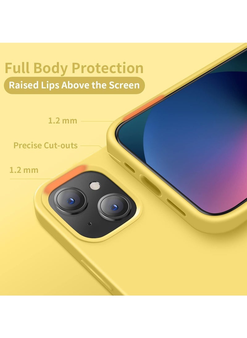 Generic - Protective Yellow cover for Apple iPhone 13, anti-fingerprint, anti-fall, anti-scratch, comfortable grip, shock-absorbing, anti-explosion hard back, ultra-thin case and full cover, compatible with iPhone 13, Yellow - Image 1