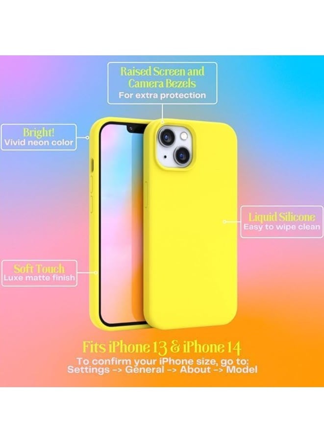 Generic - Protective Yellow cover for Apple iPhone 13, anti-fingerprint, anti-fall, anti-scratch, comfortable grip, shock-absorbing, anti-explosion hard back, ultra-thin case and full cover, compatible with iPhone 13, Yellow - Image 1
