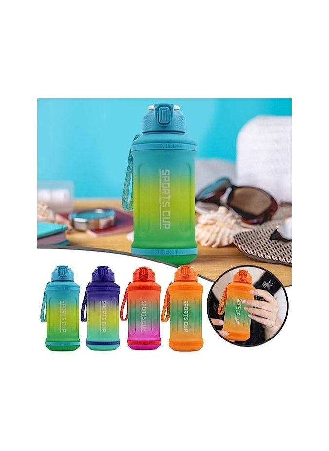 Spaceshoop Creative Gradient Plastic Straw Sports Fitness Water Cup Large Capacity Bottle 1350ml  - Image 2