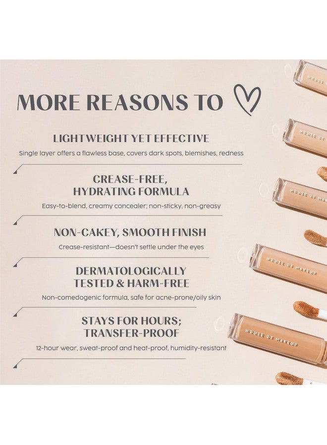 HOUSE OF MAKEUP Matte Concealer For Dark Circles, Pigmentation | Non-Crease, Non-Cakey | Long Wear, Waterproof, Sweat-Proof | Full Coverage Concealer For Oily Skin | For Face Makeup | 6 Ml (Md02 - Medium To Deep Skin Tone) - Image 3