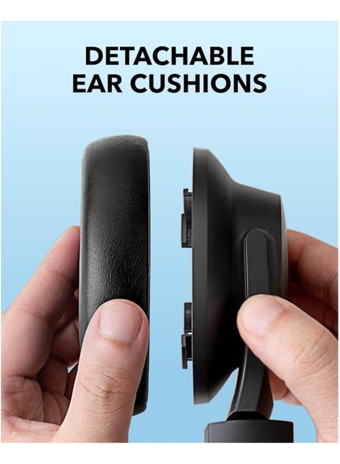 Soundcore Q11i Wireless Over-Ear Bluetooth Headphones by Anker, Deep Bass, 60H Playtime, Hi-Res Audio, Detachable Ear Cushions, Multipoint Connection Grey Grey - Image 5