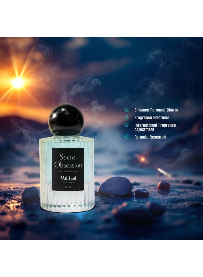 MIKHAIL Secret Obsession Unisex Eau de Parfum – Bold Floral Spicy Perfume with Amber, Vanilla & Musk – Long-Lasting Fragrance for Men & Women – 50ml - Image 3