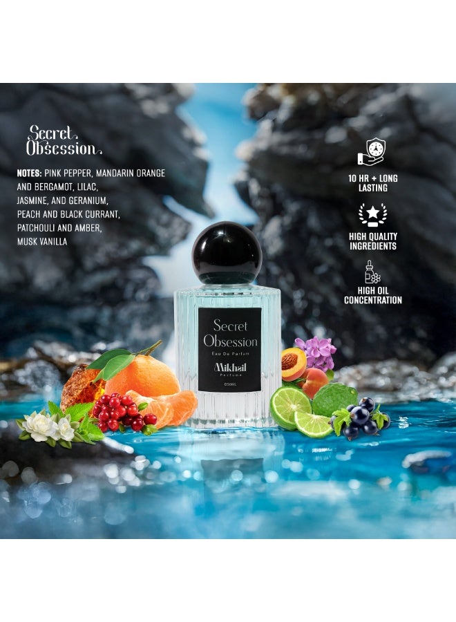 MIKHAIL Secret Obsession Unisex Eau de Parfum – Bold Floral Spicy Perfume with Amber, Vanilla & Musk – Long-Lasting Fragrance for Men & Women – 50ml - Image 2