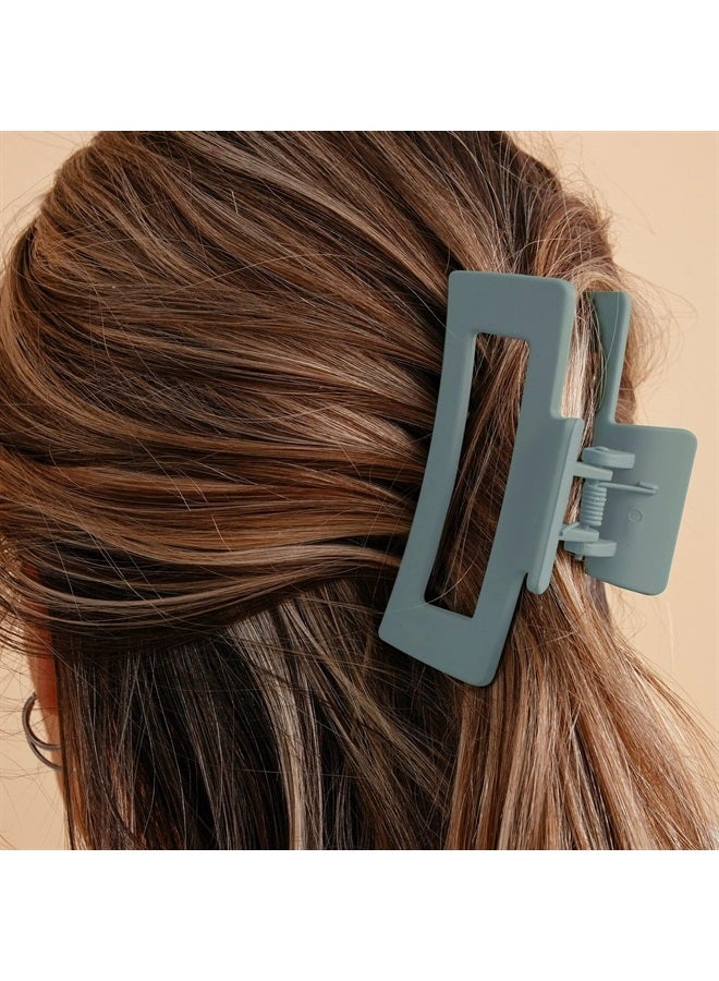 Auseibeely 6 Pack Square Claw Clips, Hair Claw Clips for Women Girls, 3.5" Medium Non-slip Hair Clips, Rectangular Claw Hair Clips, Matte Hair Claws Strong Hair Styling Accessories Jumbo Claw Clip for Thin Hair - Image 5