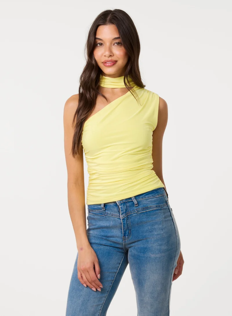 بينك فانيلا Choker Scarf Detail Slinky Top