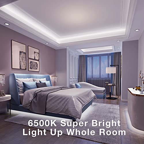 dalattin White LED Strip Lights, 20ft Dimmable Super Bright 24V Led Tape Light 6500K 360 LEDs Lights for Bedrooms, Mirror, Kitchen, Home Decoration Daylight White - Image 4