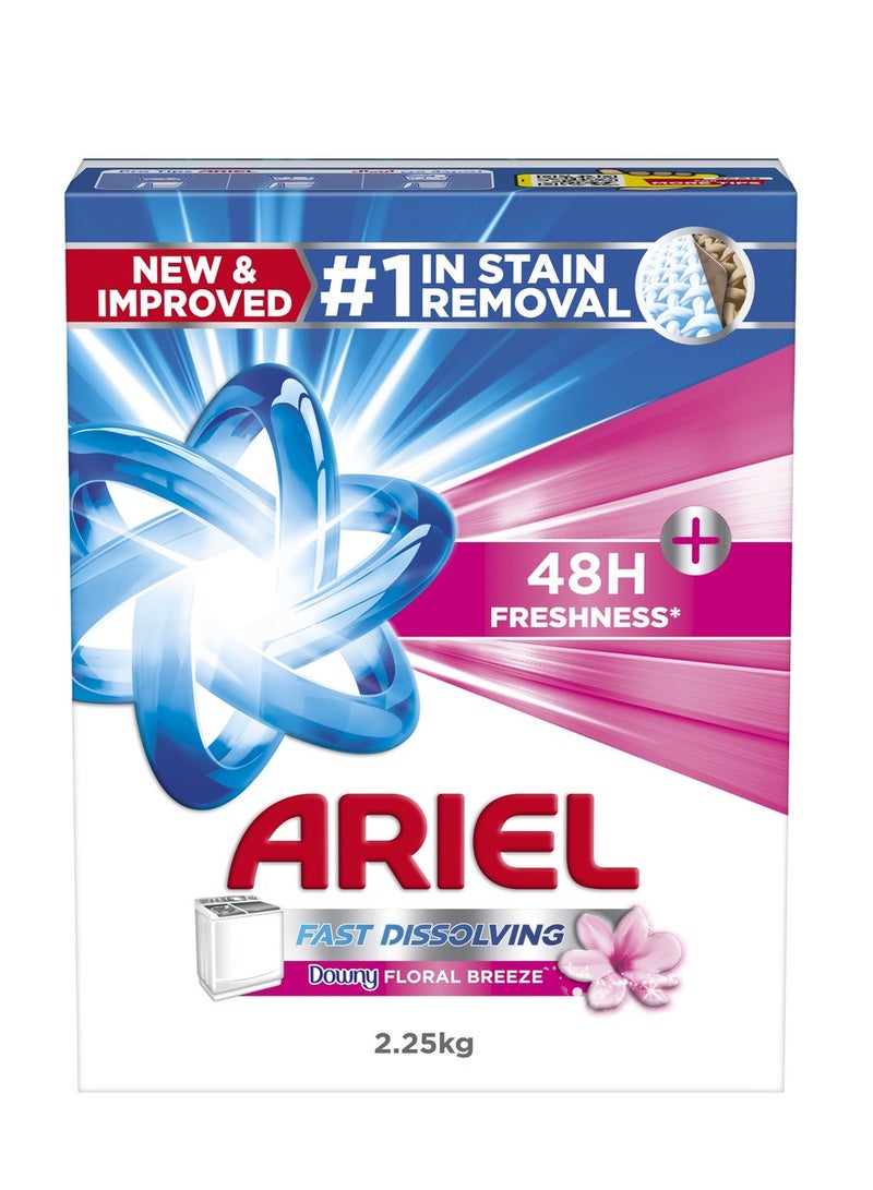 Ariel Fast Dissolving Laundry Detergent Powder With Floral Breeze 2.25kg - Image 1