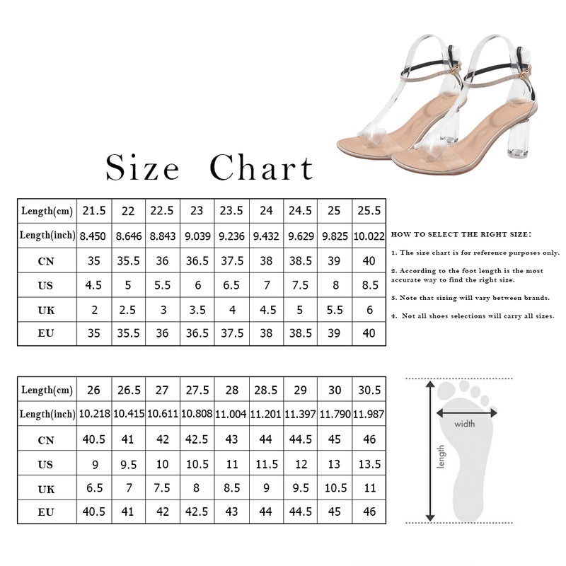 1 Pair -heeled Sandal Stylish Transparent Heel Sandals Full Matching Sandals for Women Lady Wearing (Beige Size 39 7.5US,5UK,38.5EU,9.6285Inch) - Image 2