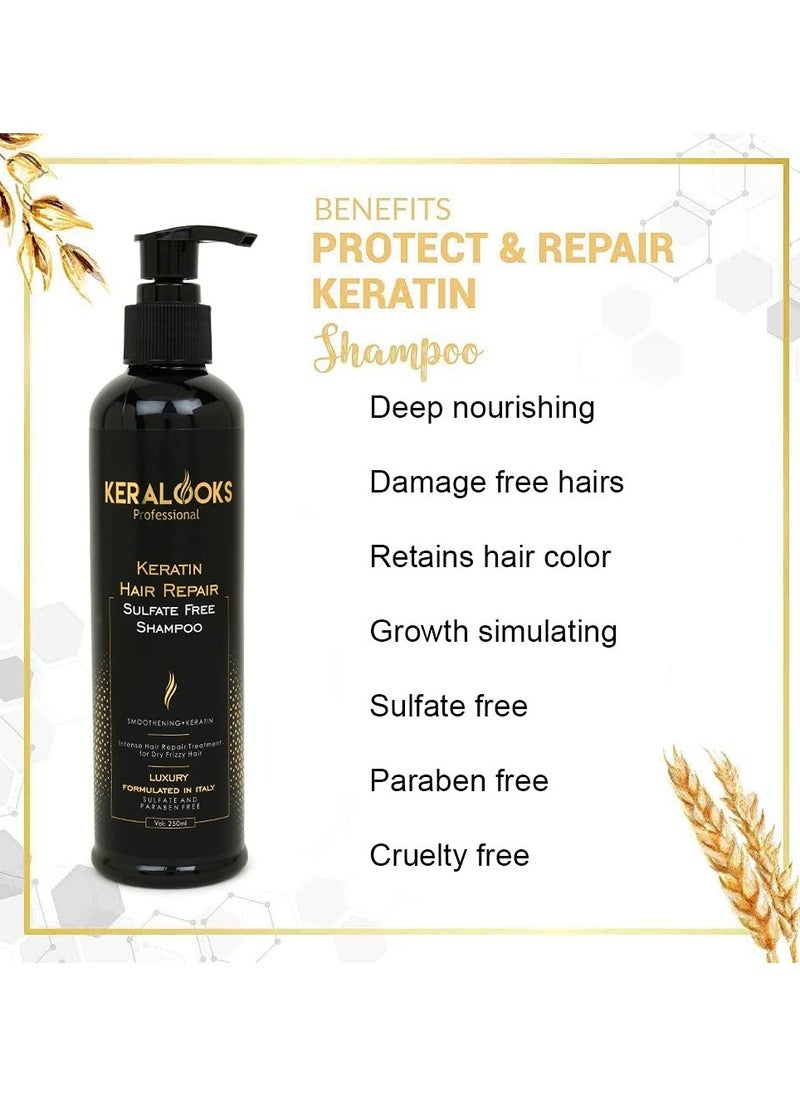 keralooks professional - Keralooks professional keratin shampoo 250ML And Hair Mask 250ml and Argan hair serum 50ML Combo pack Promote silky smooth and frizz free hair - Image 1