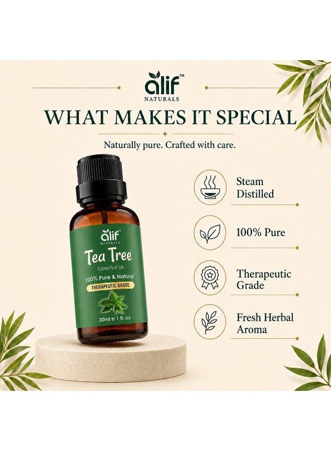 ALIF NATURALS Tea Tree Essential Oil - 30 ml | 100% Pure and Natural | Premium Grade Essential Oils for Aromatherapy, Diffusers, Skin, Massage and Humidifiers - Image 4