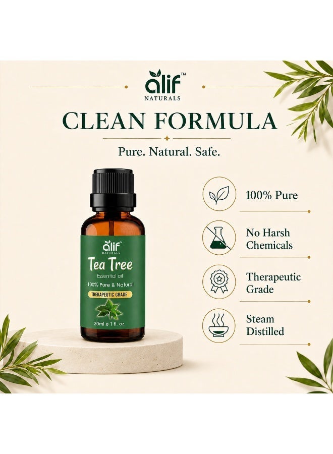 ALIF NATURALS Tea Tree Essential Oil - 30 ml | 100% Pure and Natural | Premium Grade Essential Oils for Aromatherapy, Diffusers, Skin, Massage and Humidifiers - Image 2