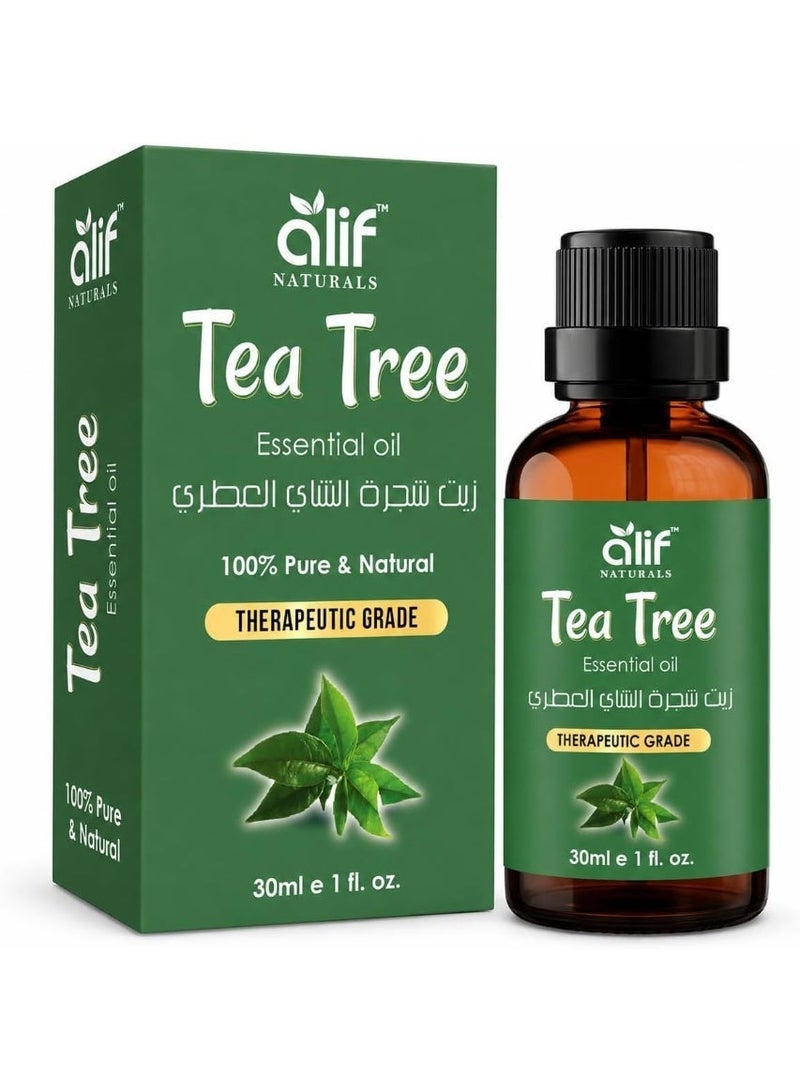 ALIF NATURALS Tea Tree Essential Oil - 30 ml | 100% Pure and Natural | Premium Grade Essential Oils for Aromatherapy, Diffusers, Skin, Massage and Humidifiers - Image 1